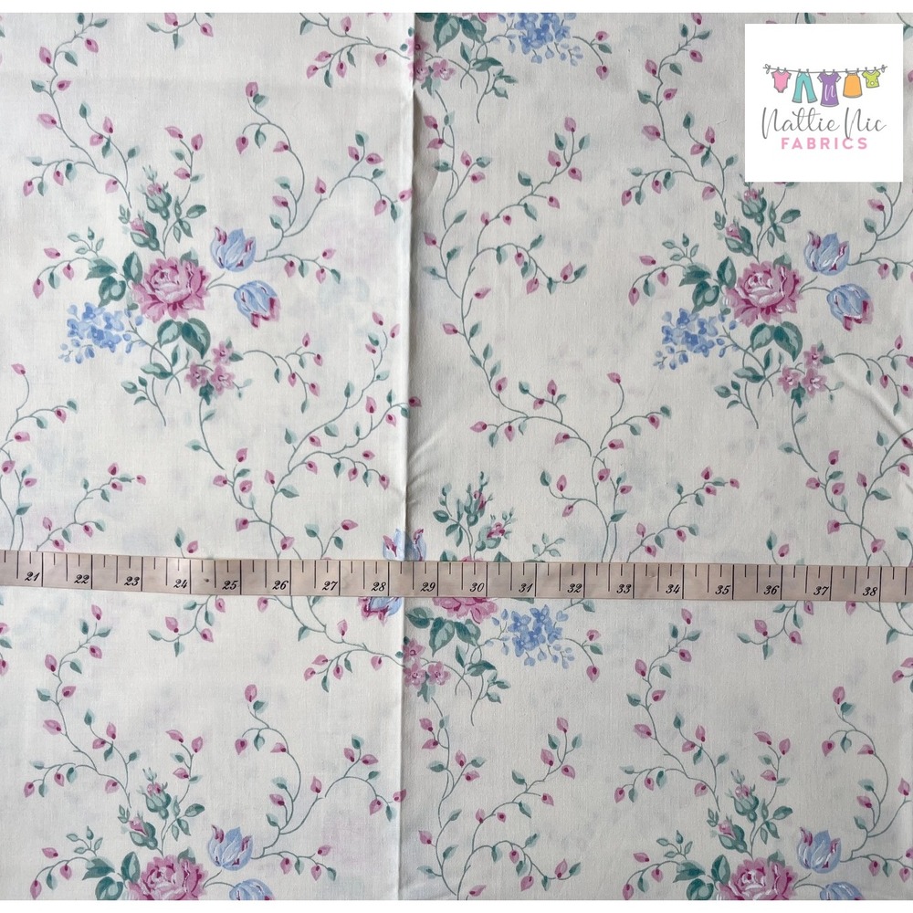 Vintage Full (double) Sheet Set, JcPenneys, Brand New cream with pink floral - Picture 2 of 7